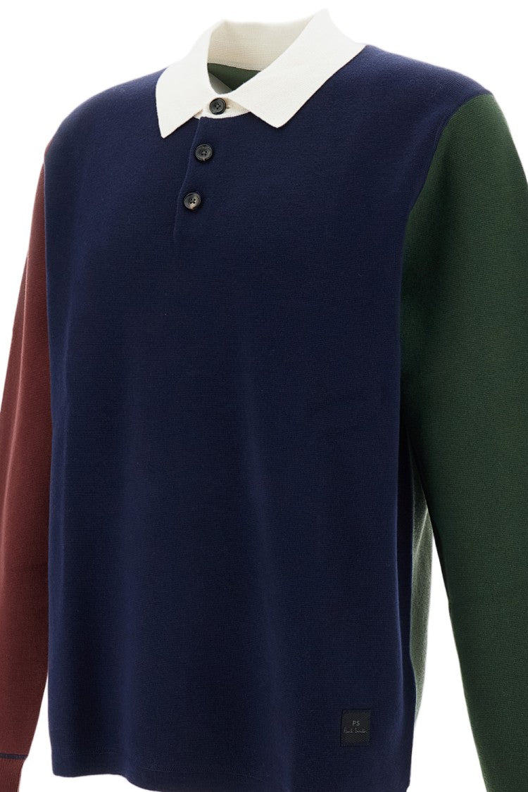 Paul Smith Cotton-Blend Long-Sleeved Polo Sweater