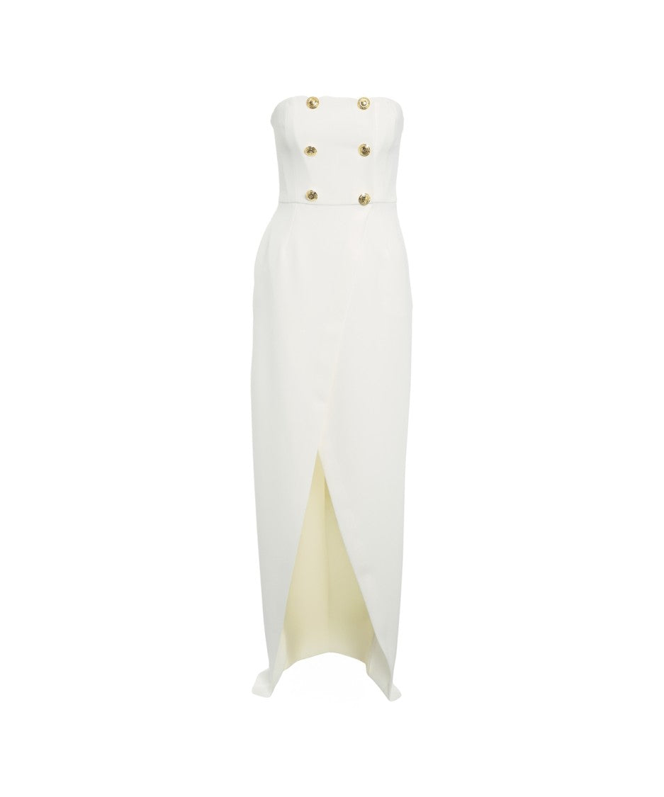 Elisabetta Franchi Maxi Dress With Double-Breasted Button Detail