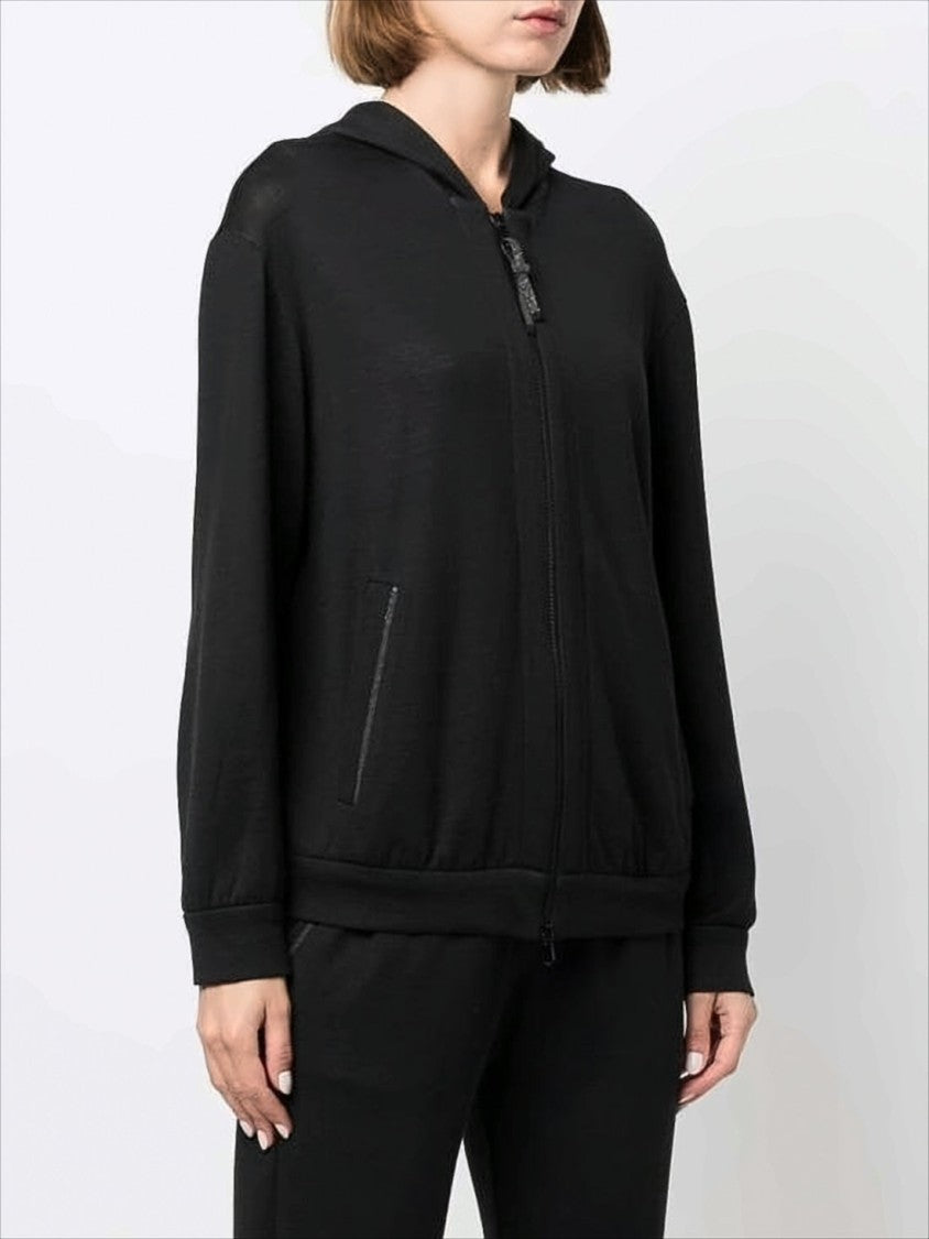 Brunello Cucinelli Long-Sleeve Zip-Up Hoodie In Semi-Sheer Fabric