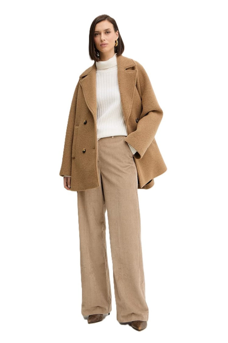 Max Mara Classic Mid-Length Camel Coat With Double-Breasted Design