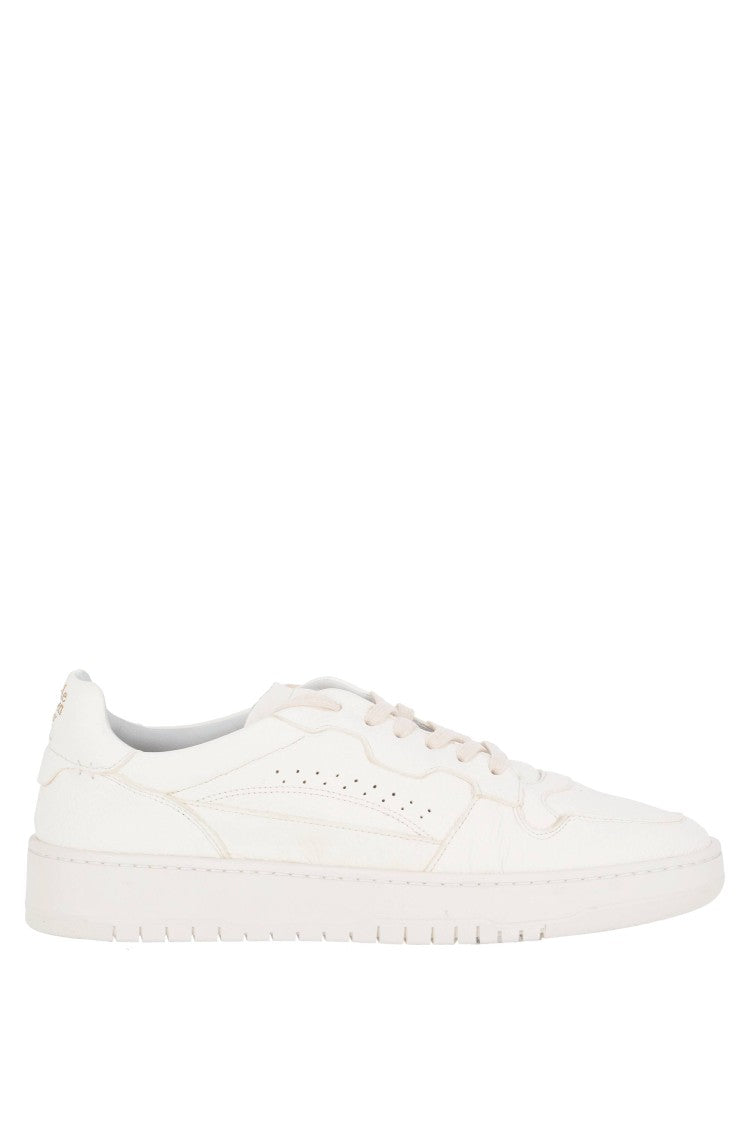 Eleventy White Super Soft Deerskin Leather Sneakers