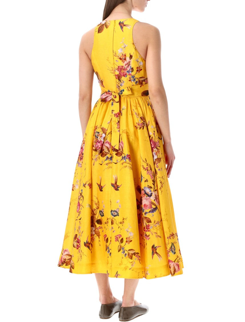 Zimmermann Patience Mustard Floral Midi Dress