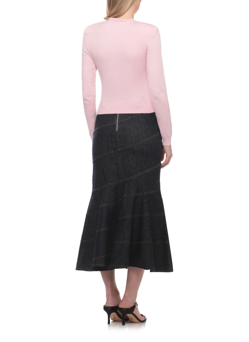 Self-Portrait Pink Flower Lace Sweater