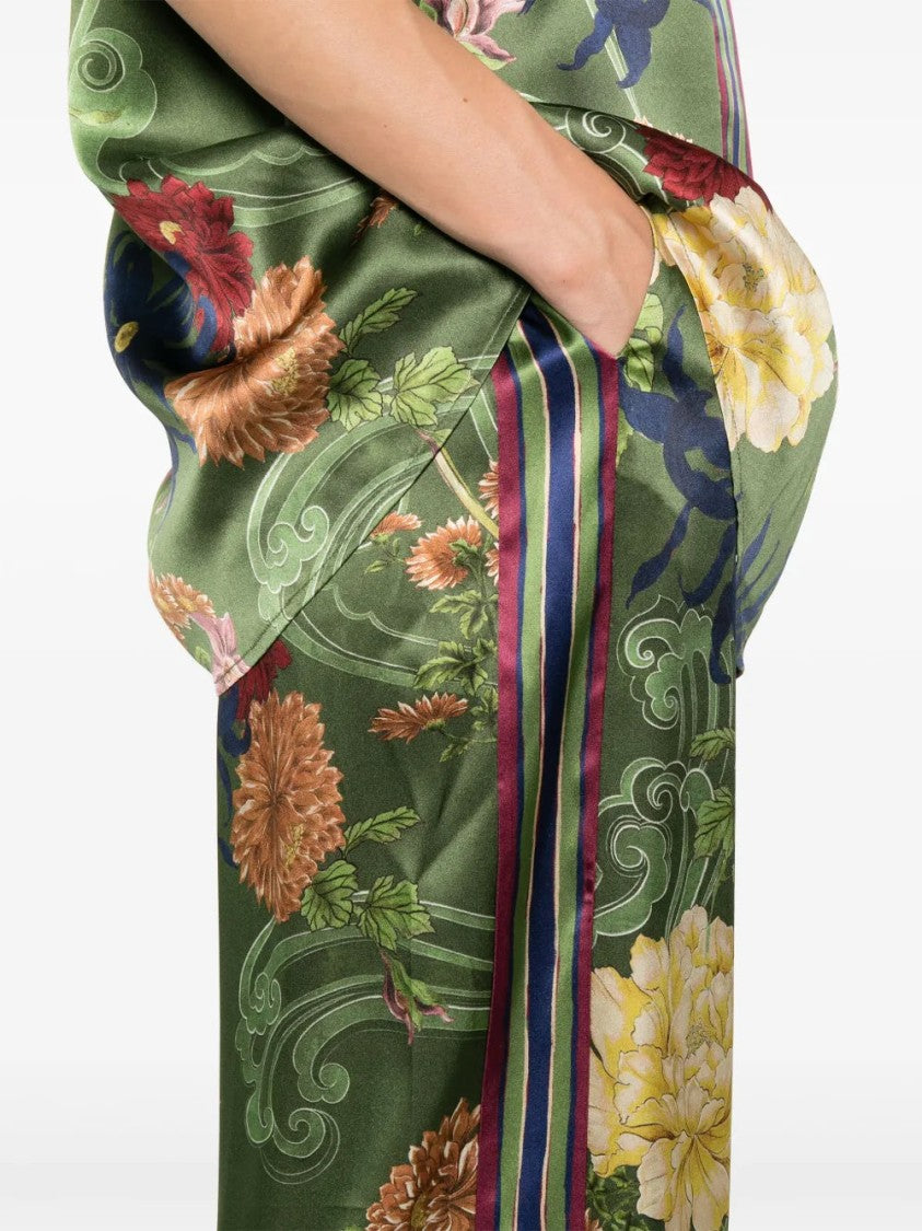 Alemais Wide Leg Floral Print Silk Avery Trousers