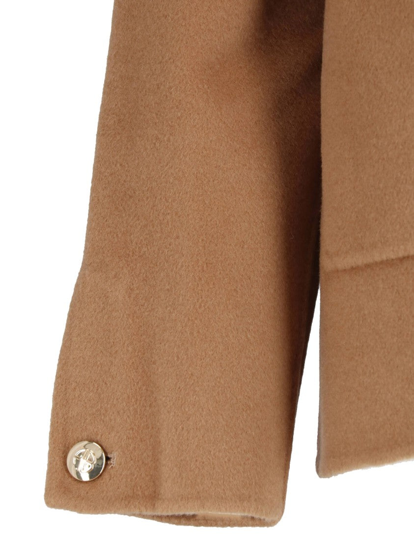 Anine Bing Short Brown Wool And Cashmere Jacket With Classic Collar
