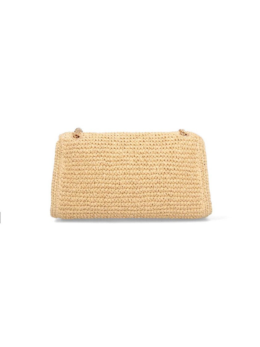 Tory Burch Textured Beige Flap Bag