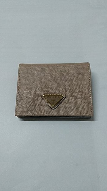 Prada Small Saffiano Wallet With Snap Button Closure