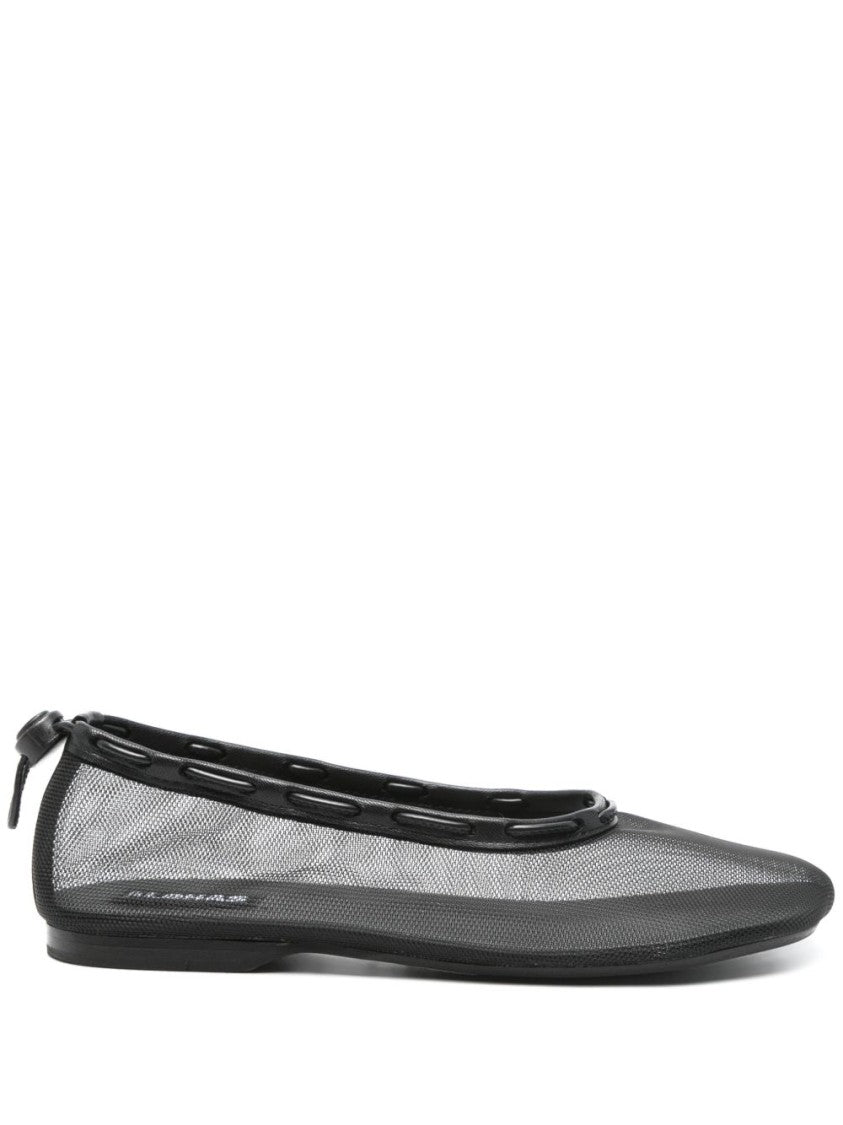 Alohas Rounded Toe Black Ballerinas With Mesh Upper