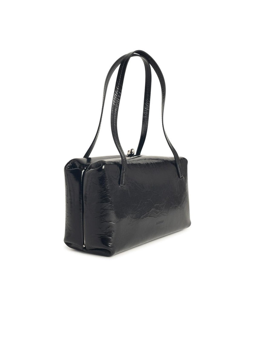 Jil Sander Small 'Goji Pillow' Black Leather Bag