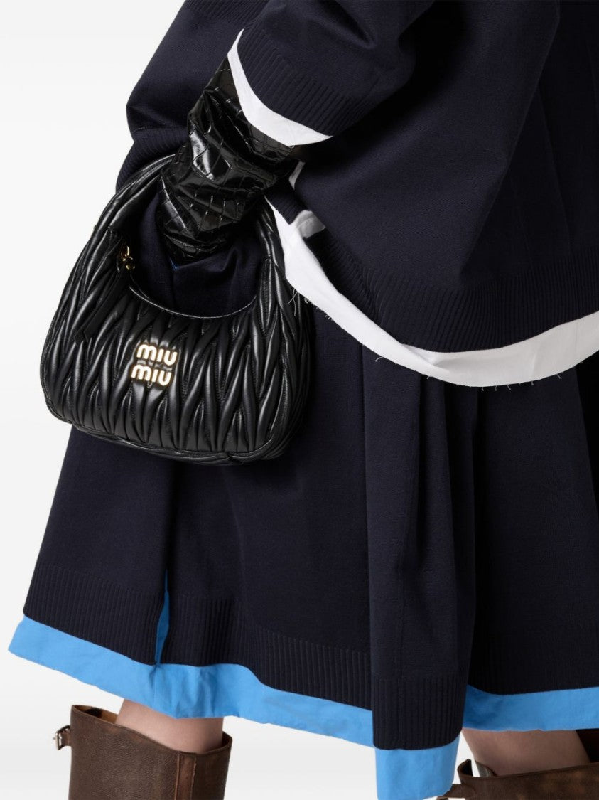 Miu Miu Black Ruched Lambskin Handbag