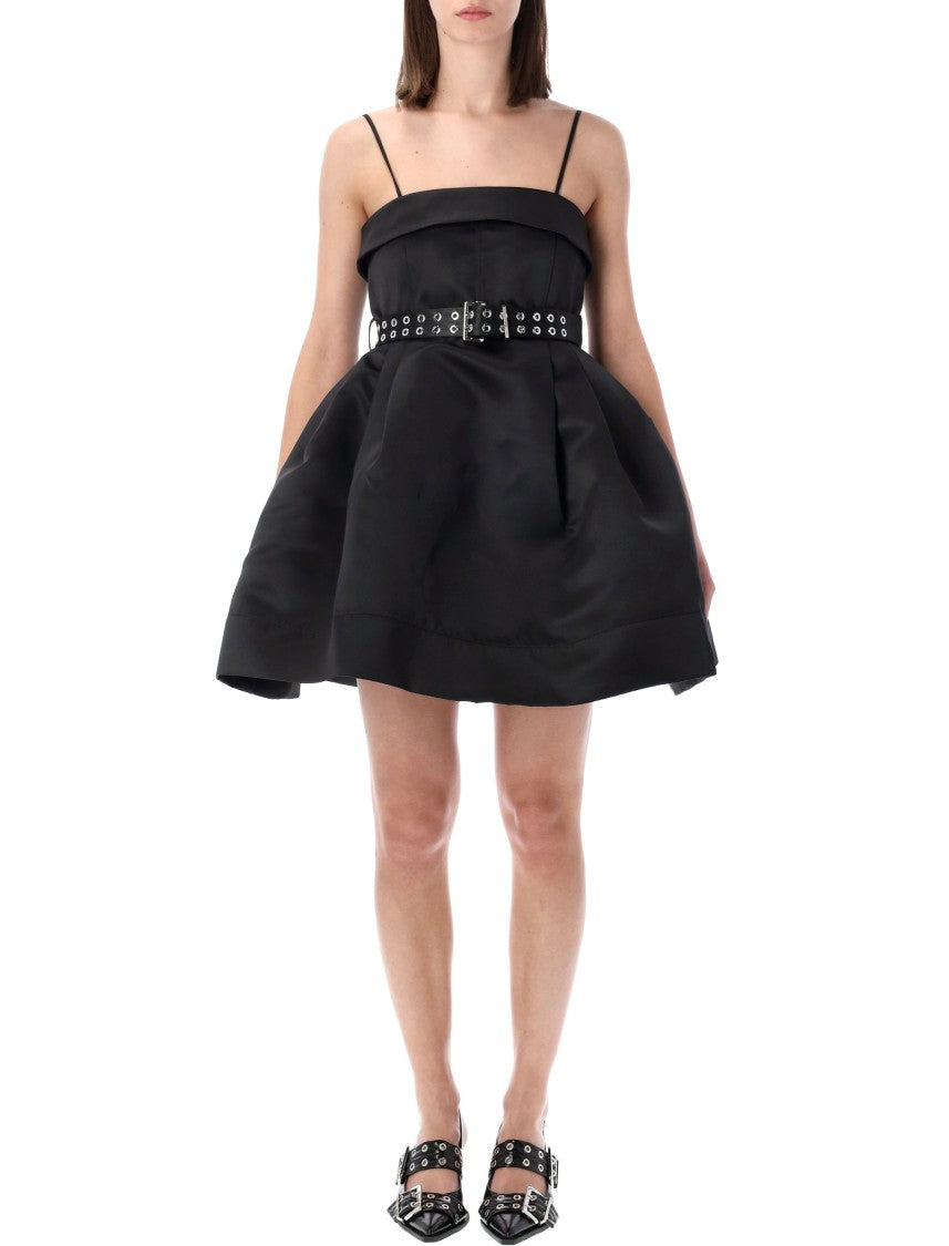 Ganni Satin Bubble Voluminous Mini Dress