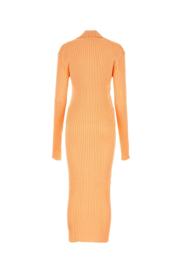 Jil Sander Pastel Orange Viscose Shirt Dress