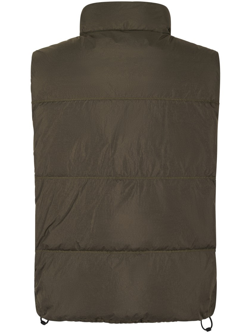 Stone Island Padded Oversized Jacket With High Collar And Flap Pocket