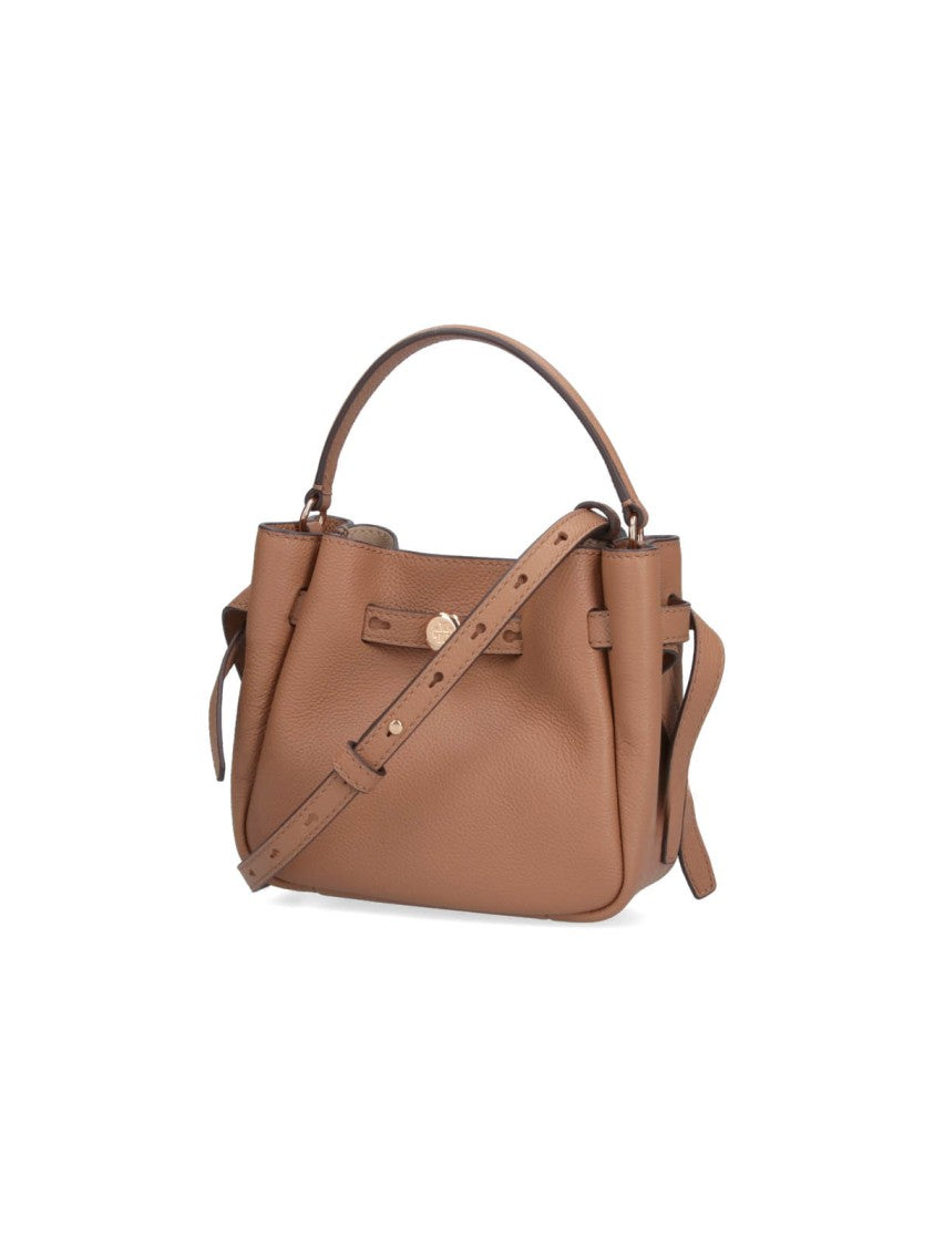 Tory Burch Beige Romy Mini Leather Bucket Bag