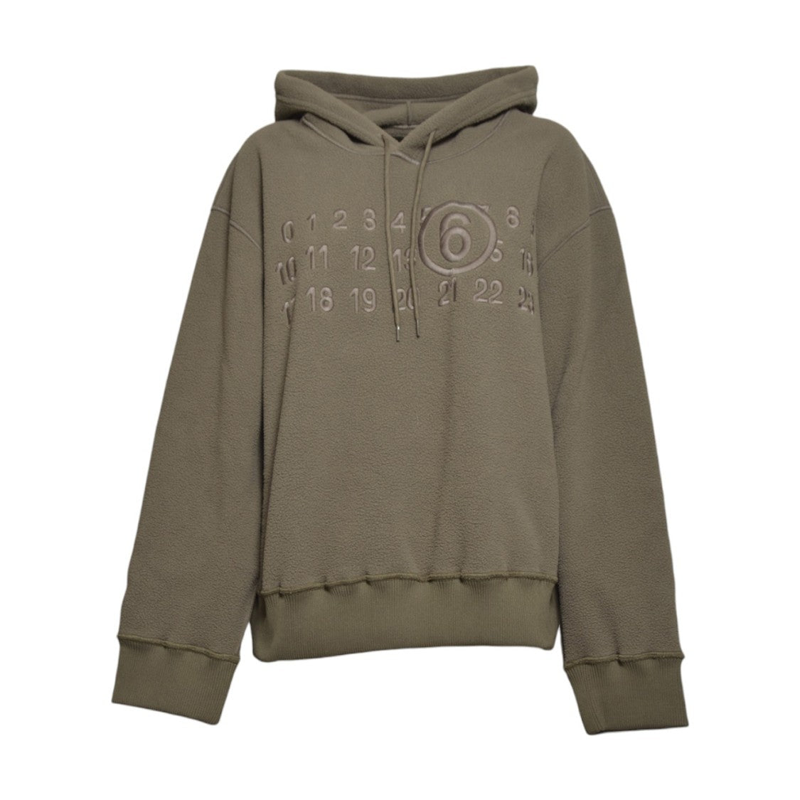 Mm6 By Maison Margiela Relaxed Fit Hooded Sweater With Embossed Emblem
