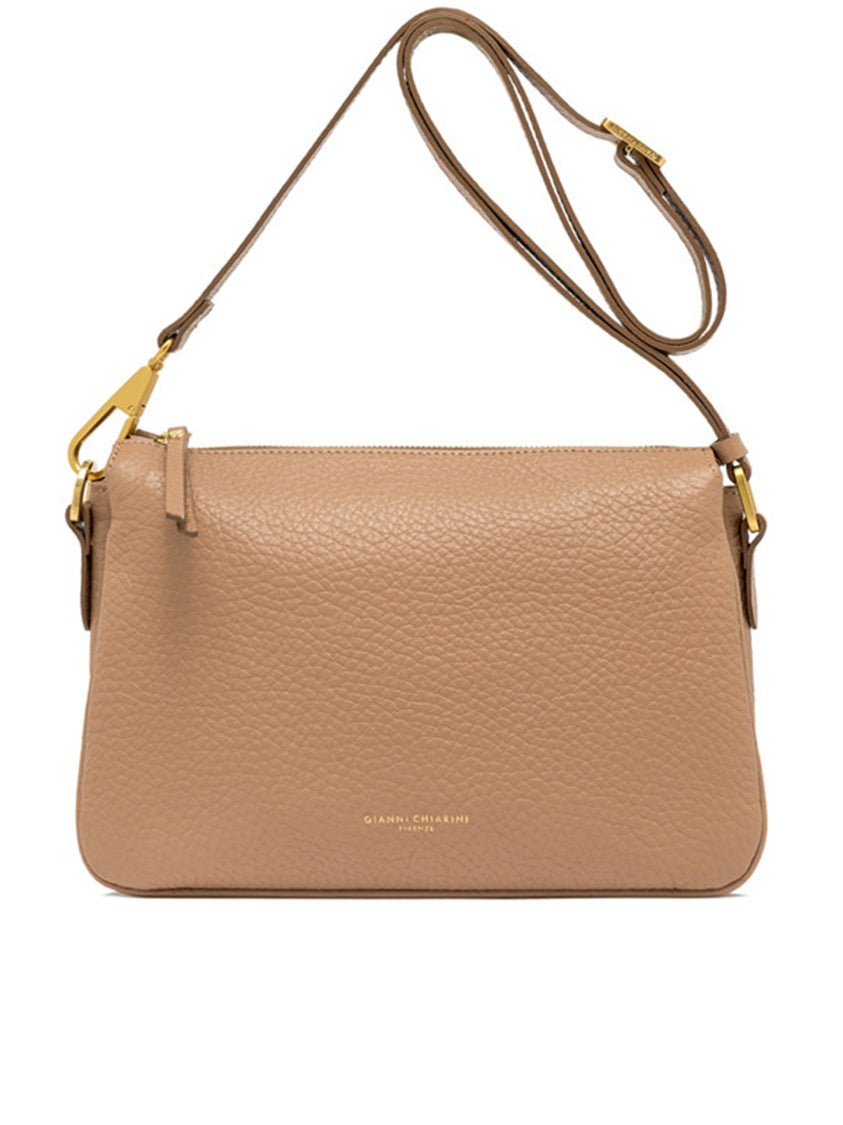 Gianni Chiarini Brooke Rectangular Brown Pebbled Shoulder Bag