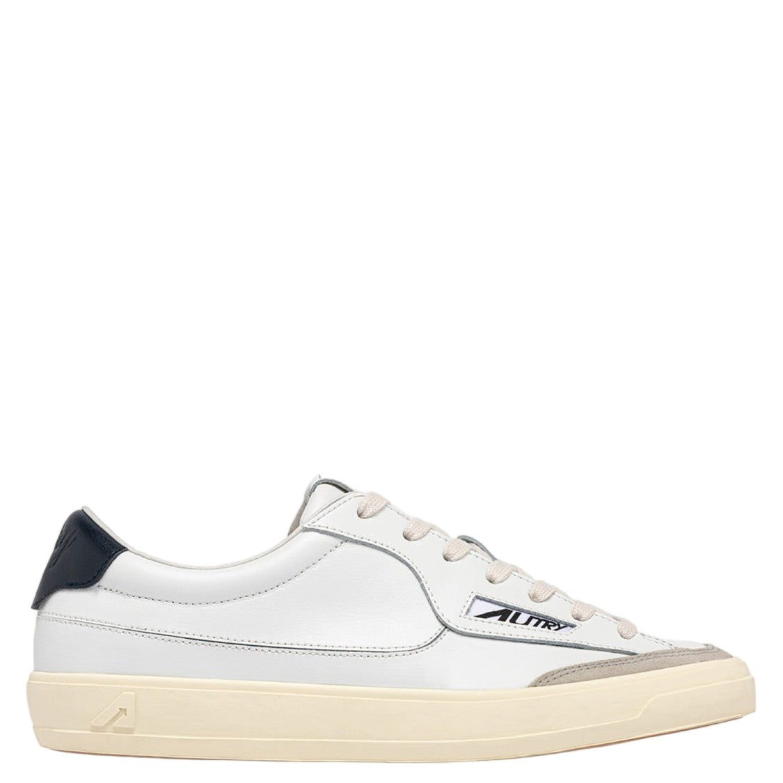 Autry Luxe Leather Low Sneakers With Round Toe And Logo Details