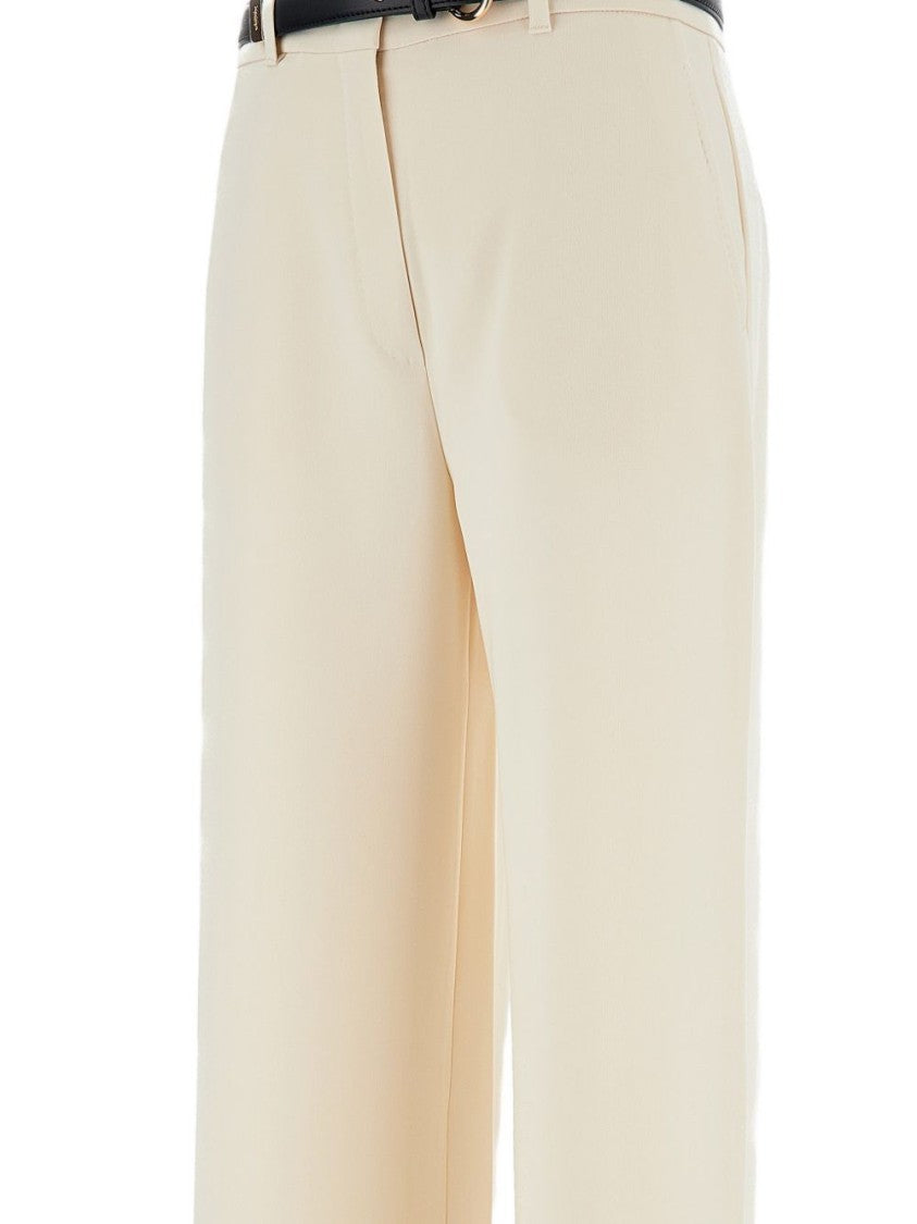 Max Mara Wide-Leg Trousers With Detachable Faux Leather Belt