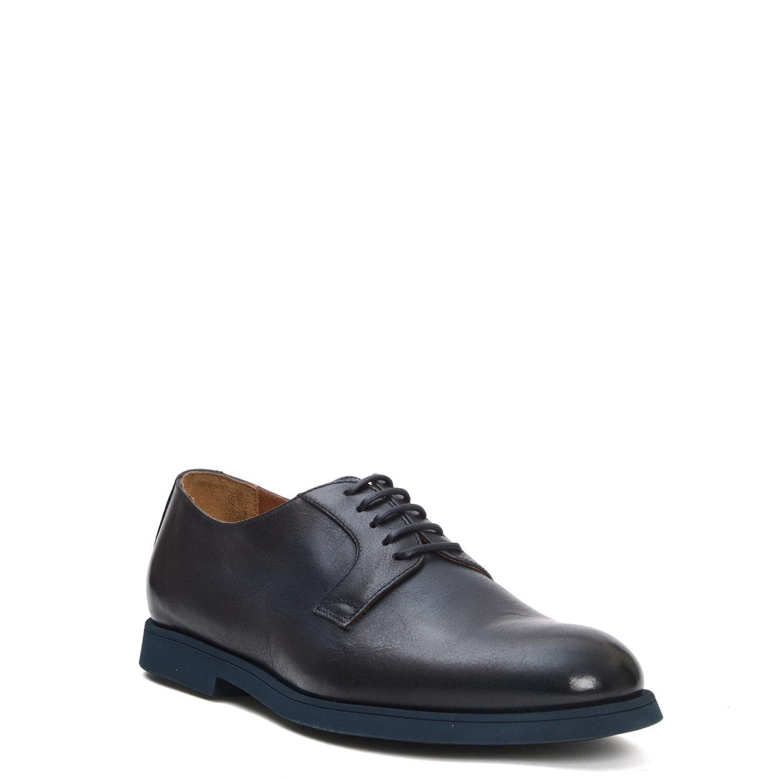 Doucal's Unlined Blue Leather Lace-Up