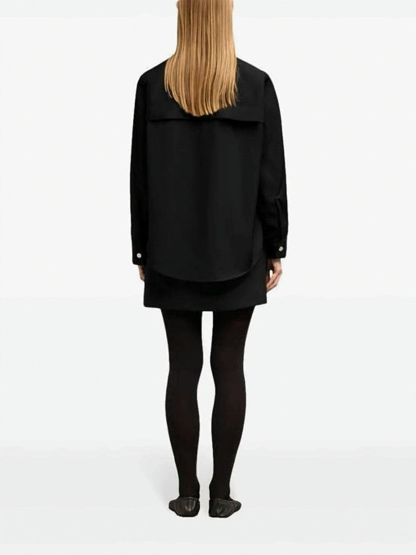 Ami Paris Boxy-Fit High Collar Shirt With Flap Pockets