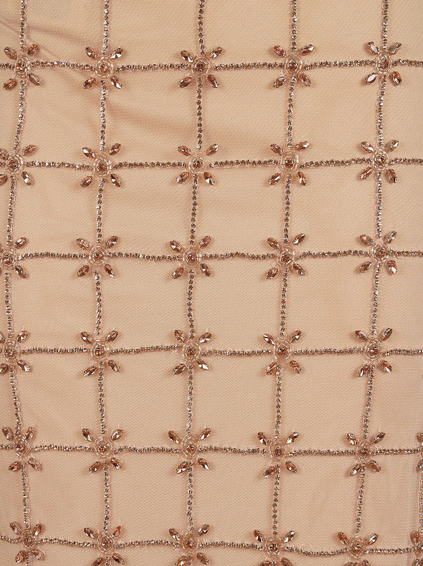 Pinko Geometric Embroidered Tulle Midi Skirt