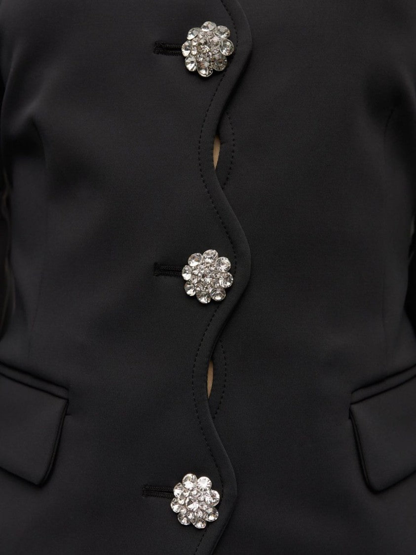 Ganni Structured Grey Jacket With Balloon Sleeves