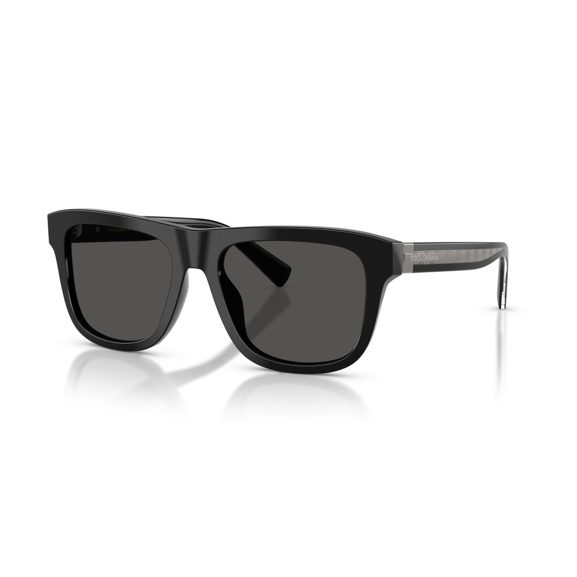Dolce & Gabbana Bold Rectangular Frame Sunglasses With Textured Temples