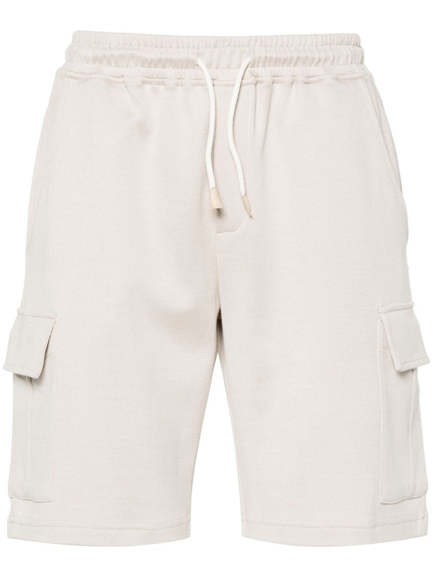 Eleventy Beige Relaxed Fit Shorts With Elastic Waistband