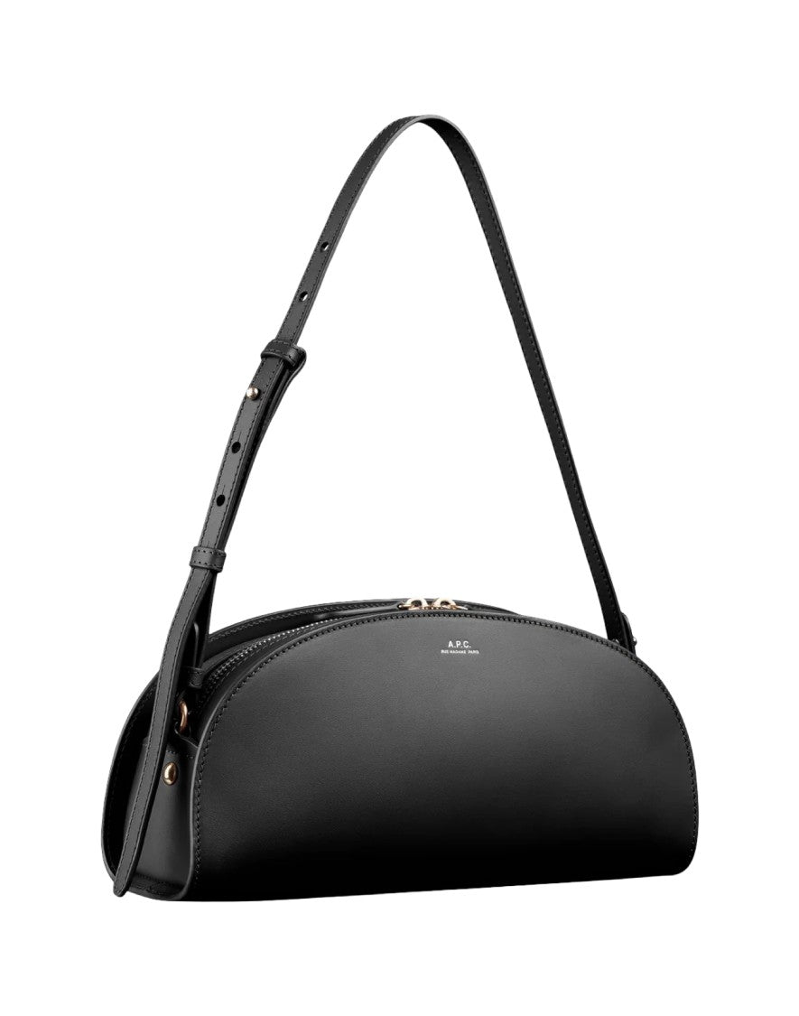 A.P.C. Demi-Lune Shoulder Bag In Eco-Leather With Gold Accents