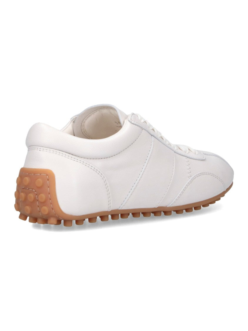 Tod's White Sheepskin Leather Low-Profile Sneakers
