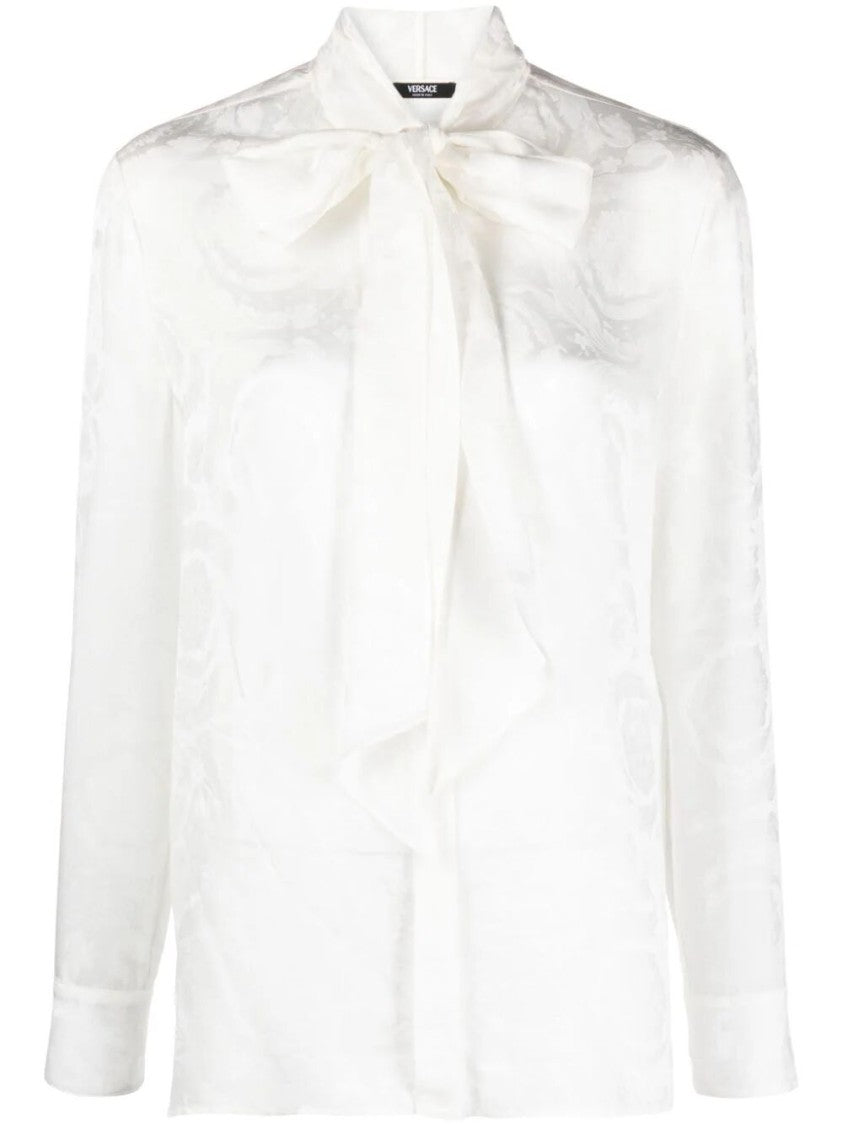 Versace `Barocco` Scarf-Tie Shirt