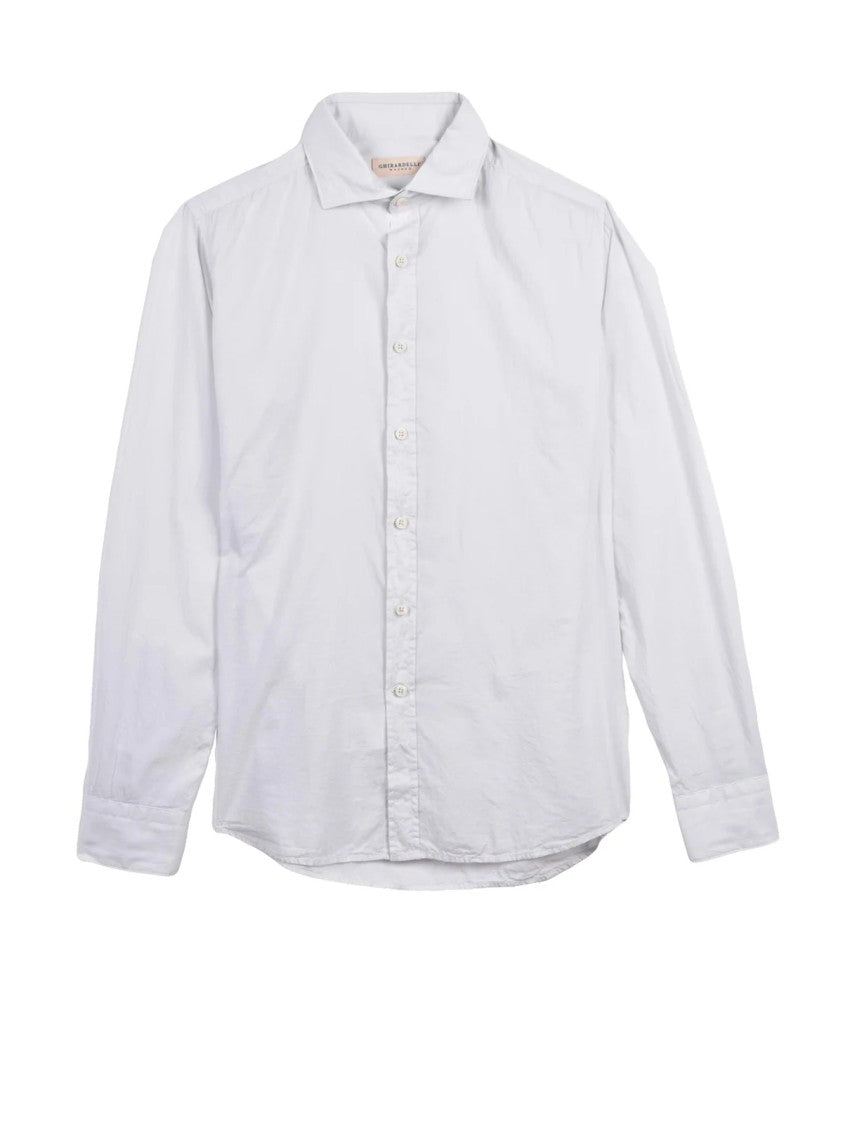 Ghirardelli White Minimalist Cotton Shirt
