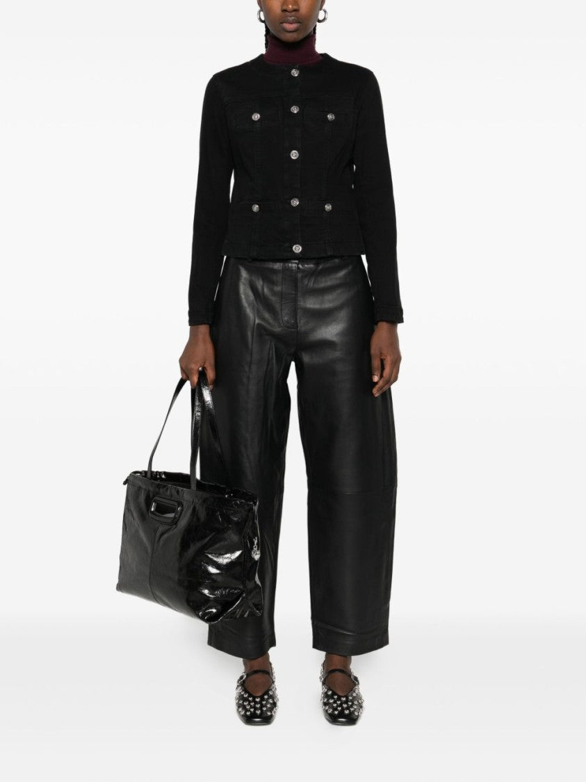 Liu Jo Cropped Black Jacket With Metallic Button Details