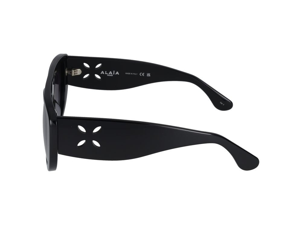 Azzedine Alaïa Black Floral Cut-Out Oversized Sunglasses