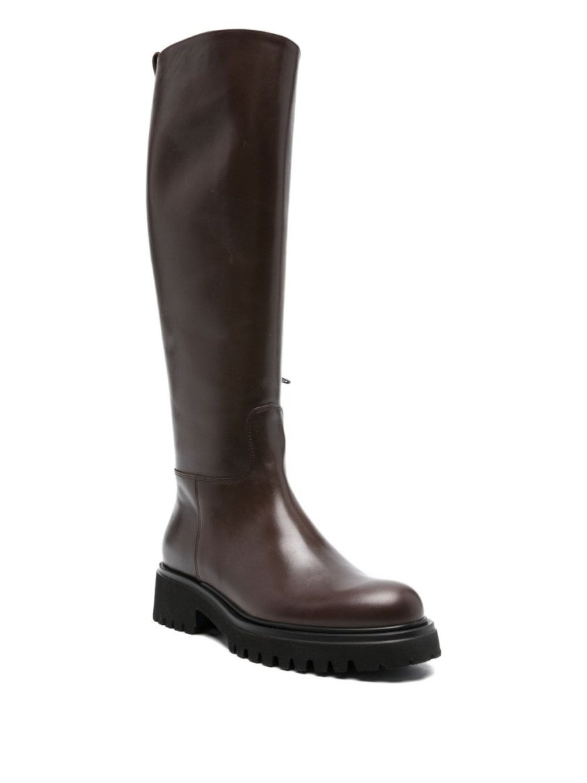Guglielmo Rotta Brown Ankle Boots With Side Zip Closure