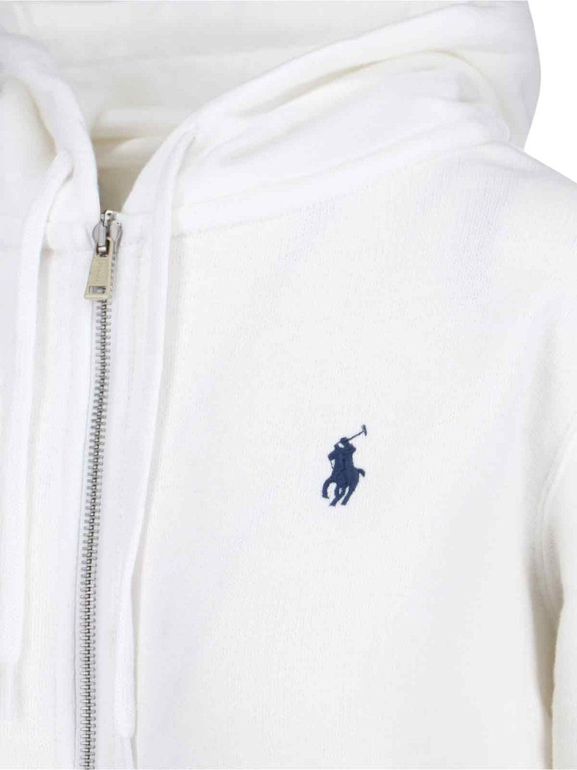 Polo Ralph Lauren Logo Zip Hoodie – White