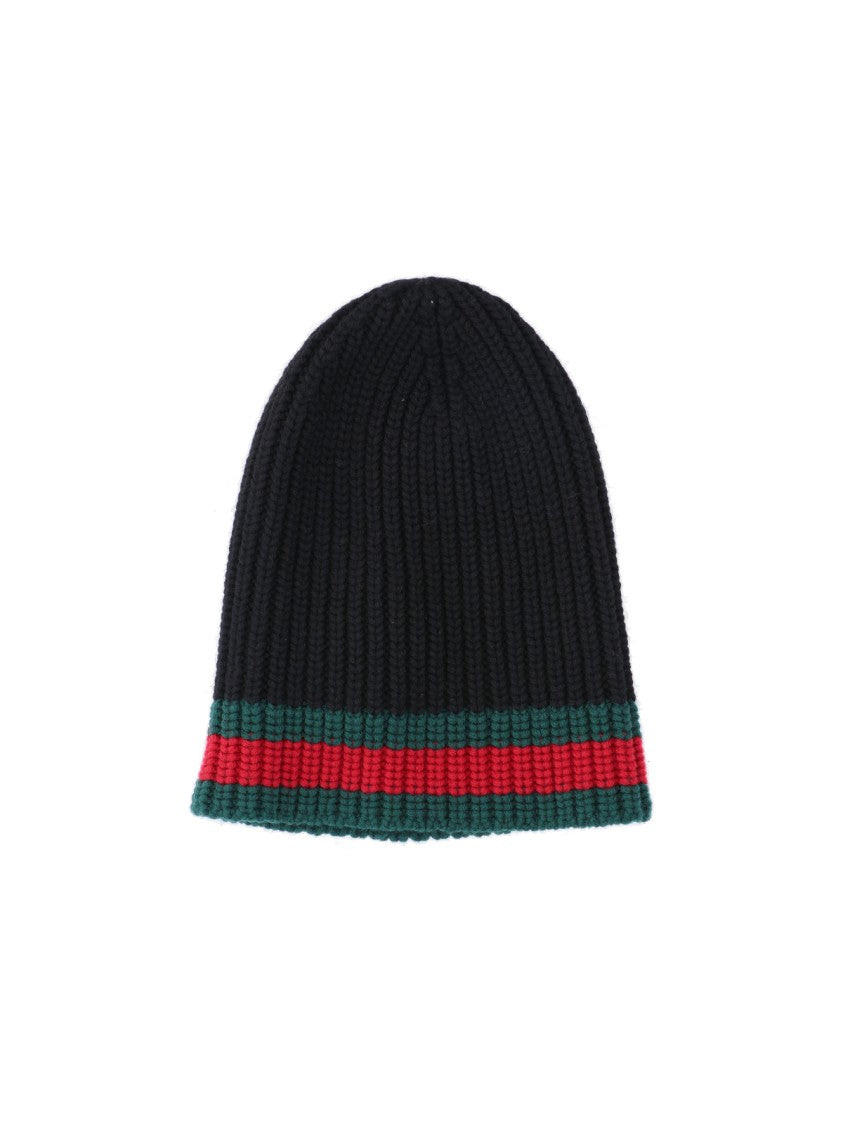 Gucci "Web" Wool Beanie – Black