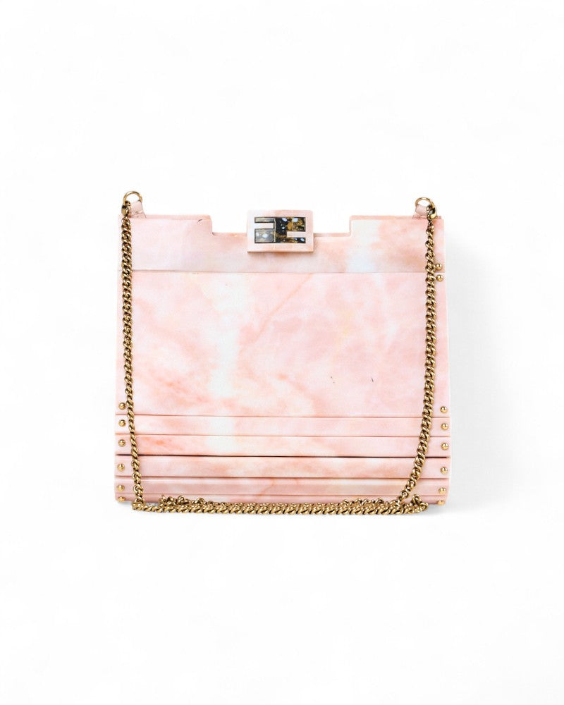 Fendi Small Pink Marbled Clutch
