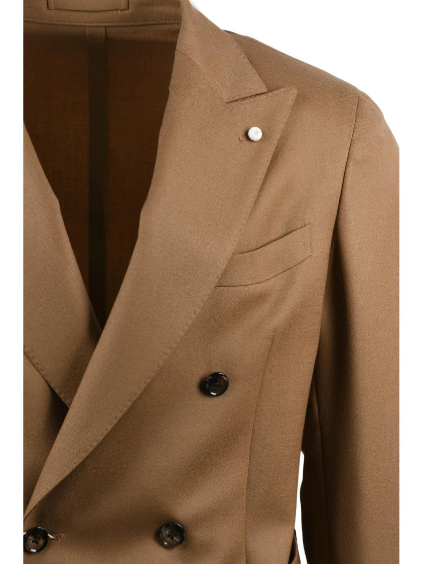 Luigi Bianchi Double-Breasted Virgin Wool Jacket With Tailored Silhouette