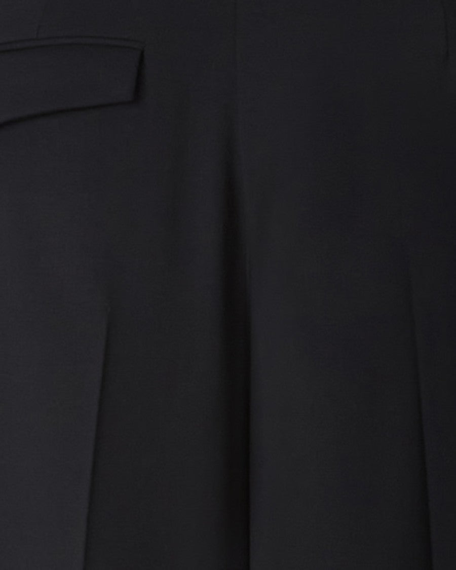 Pinko Wool-Blend Diagonal Weave Barrel Fit Pants