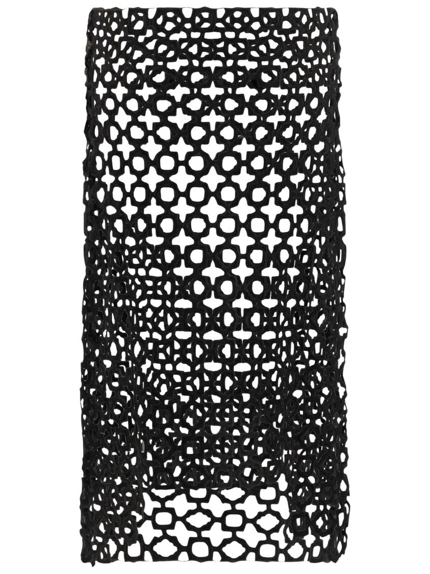 Niccolò Pasqualetti Cotton Skirt With Geometric Pattern