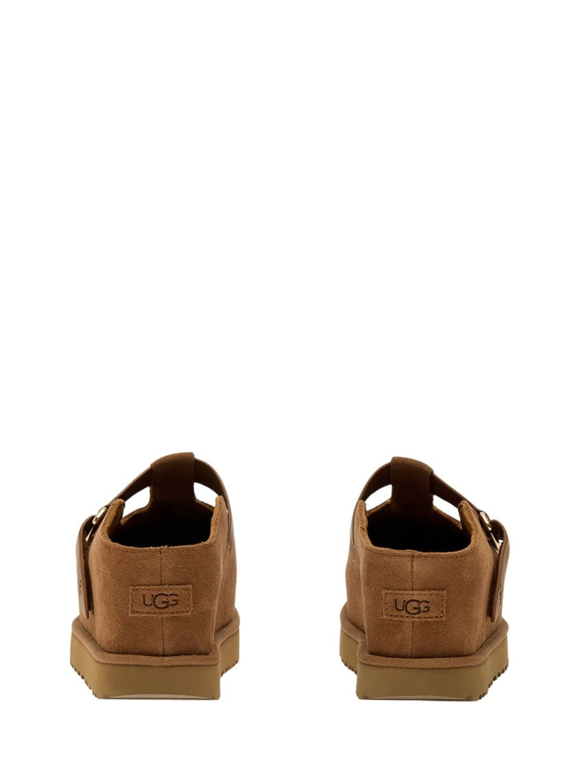 Ugg Brown Adjustable Leather Straps Suede Sandals