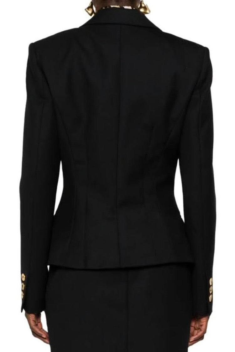 Moschino Black Wool Peak-Lapel Blazer