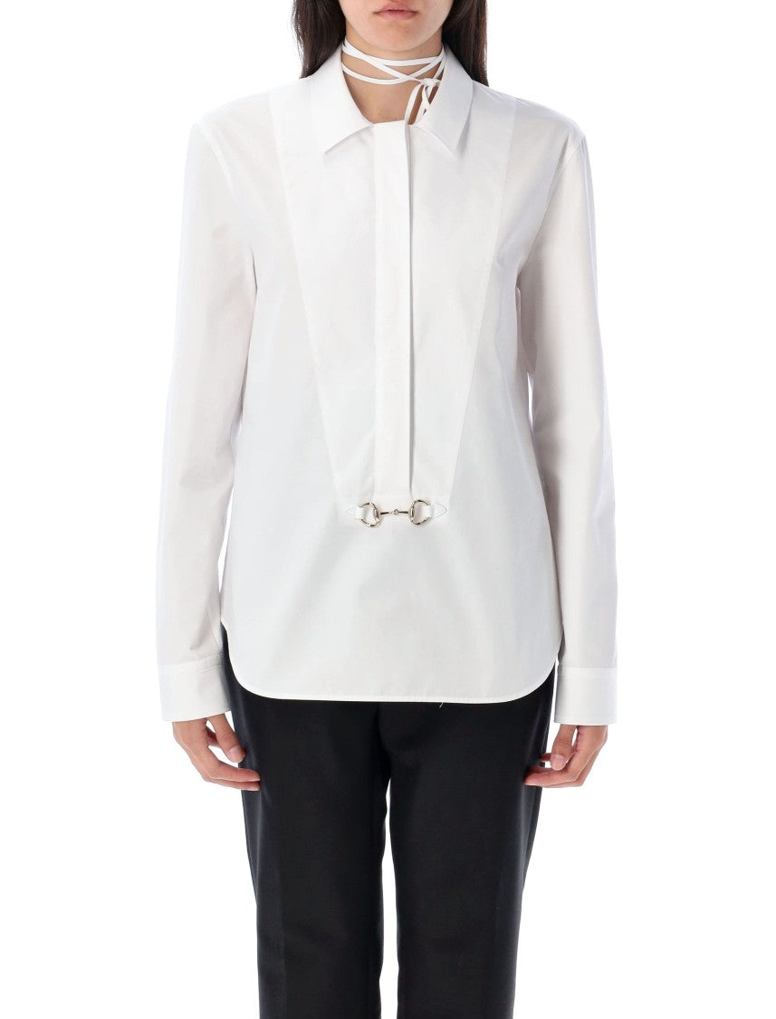 Gucci Morsetto White Silver Horsebit Shirt