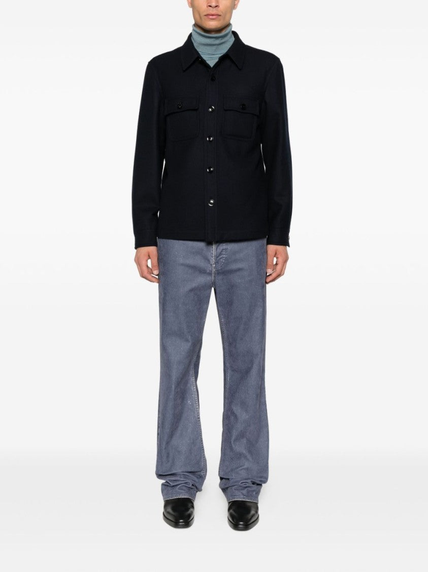 Tom Ford Double Splittable Light Wool Chest Pocket Outershirt