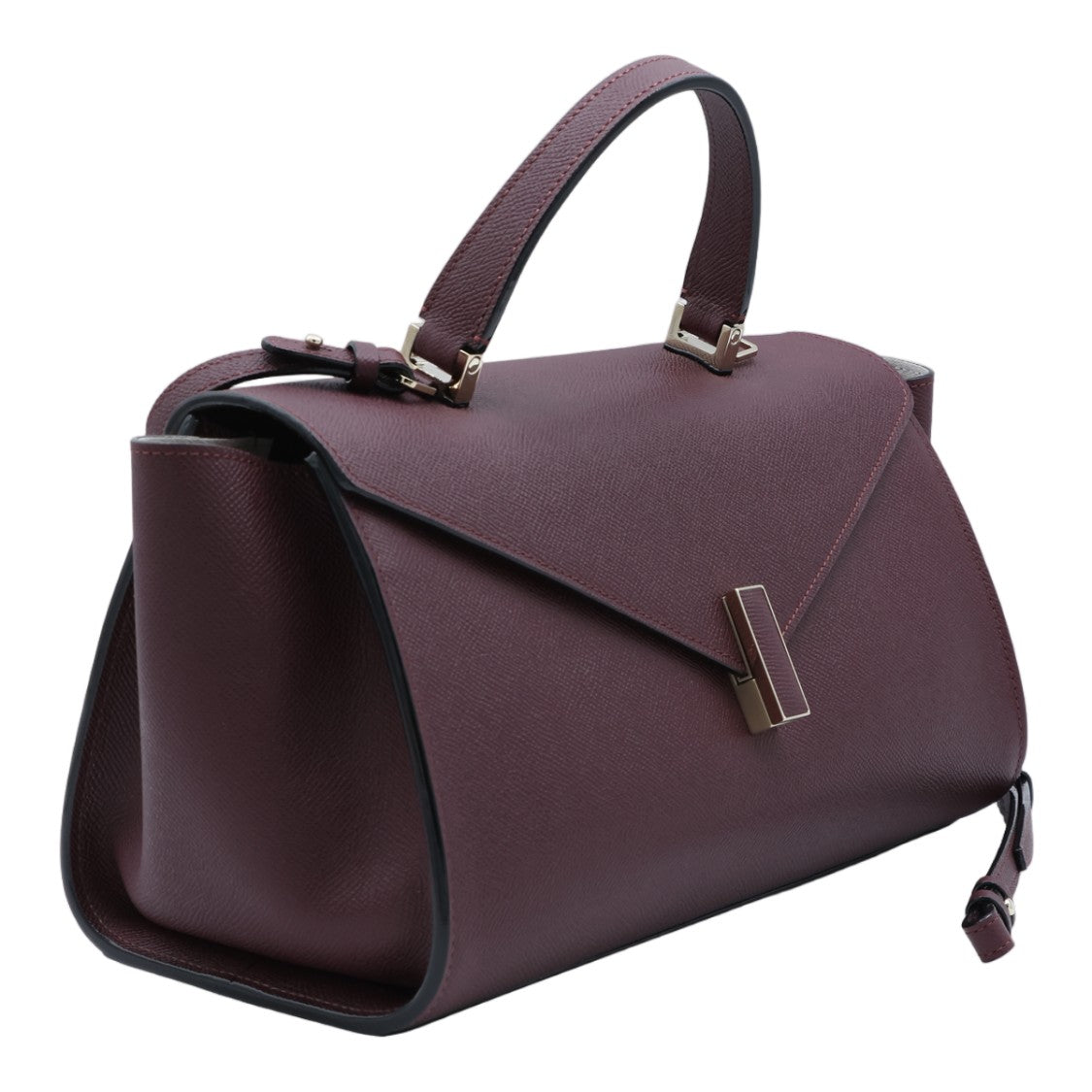 Valextra Structured Metallic Accent Handbag
