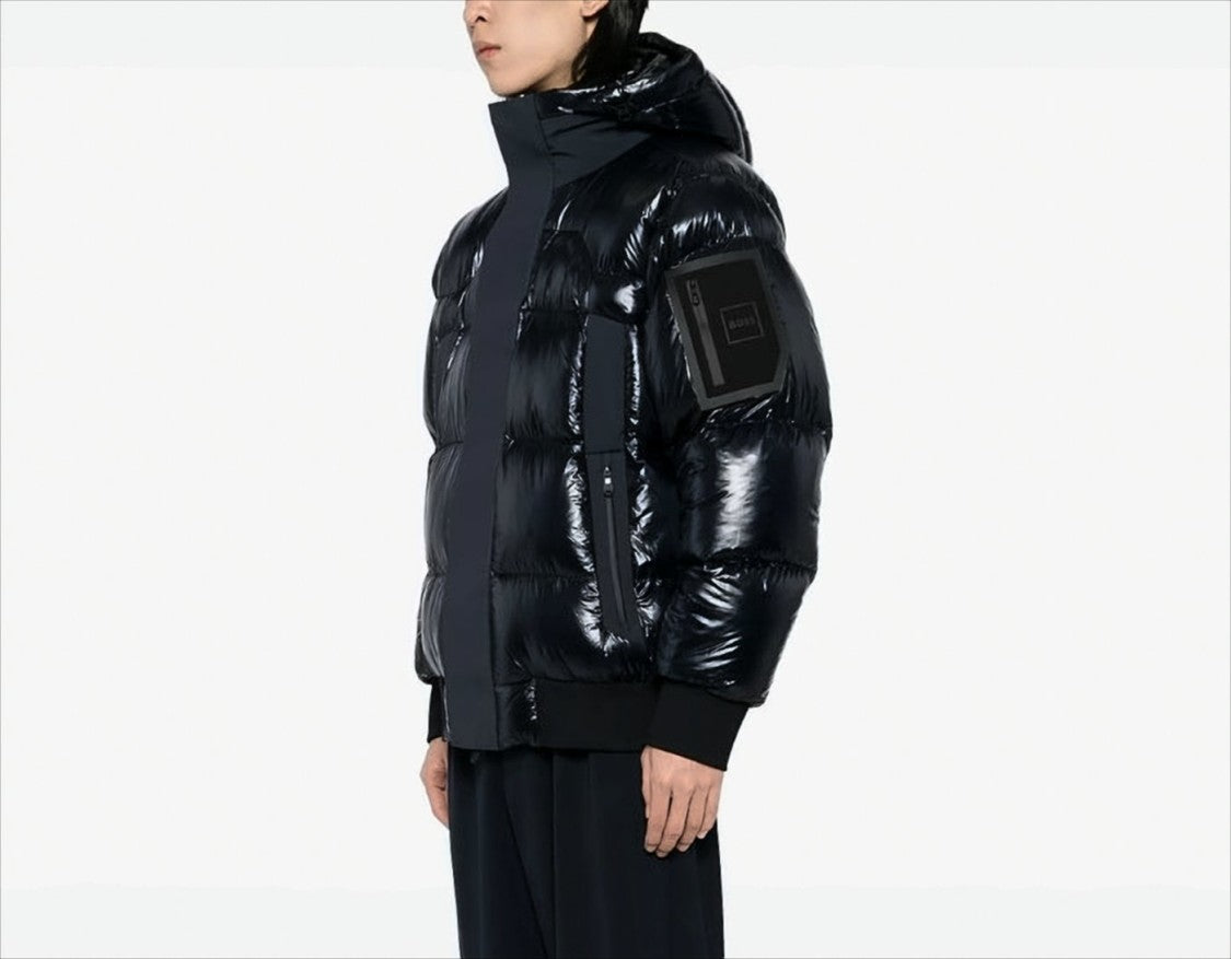 Boss Glossy Quilted Black Down Jacket