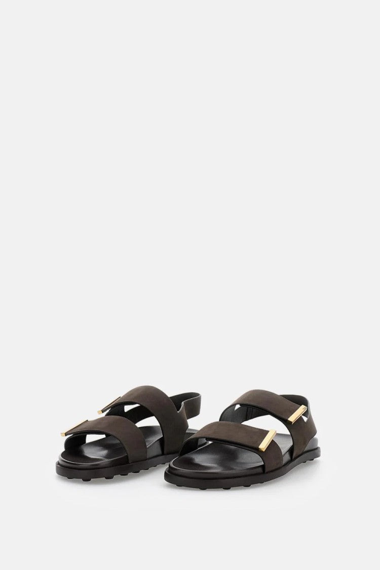 Tod's Refined Flat Sandals With Gold-Tone Accents