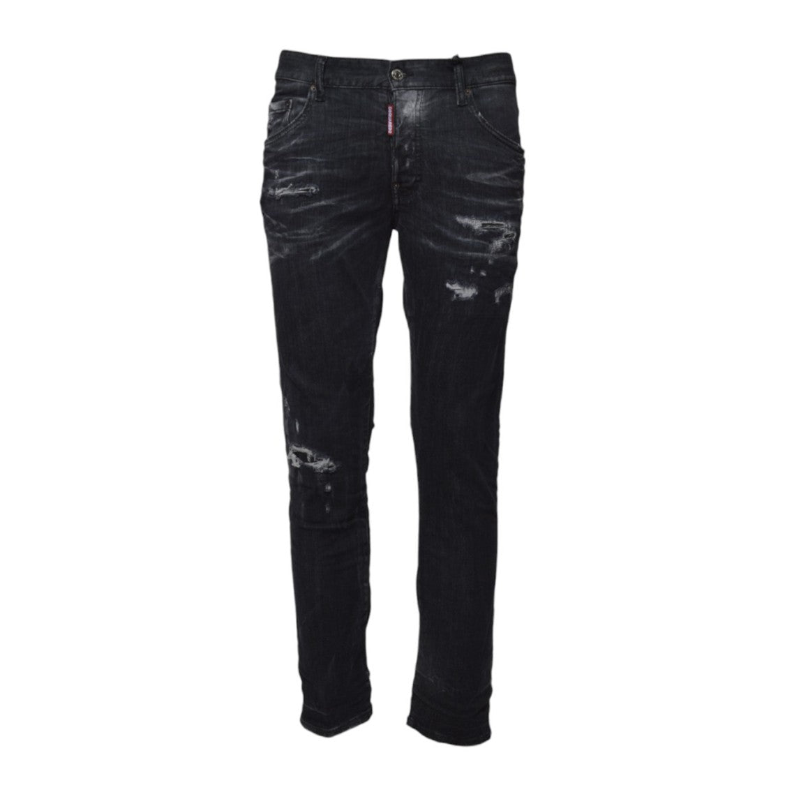 Dsquared2 Skater Destroyed Wash Jeans In Black Denim