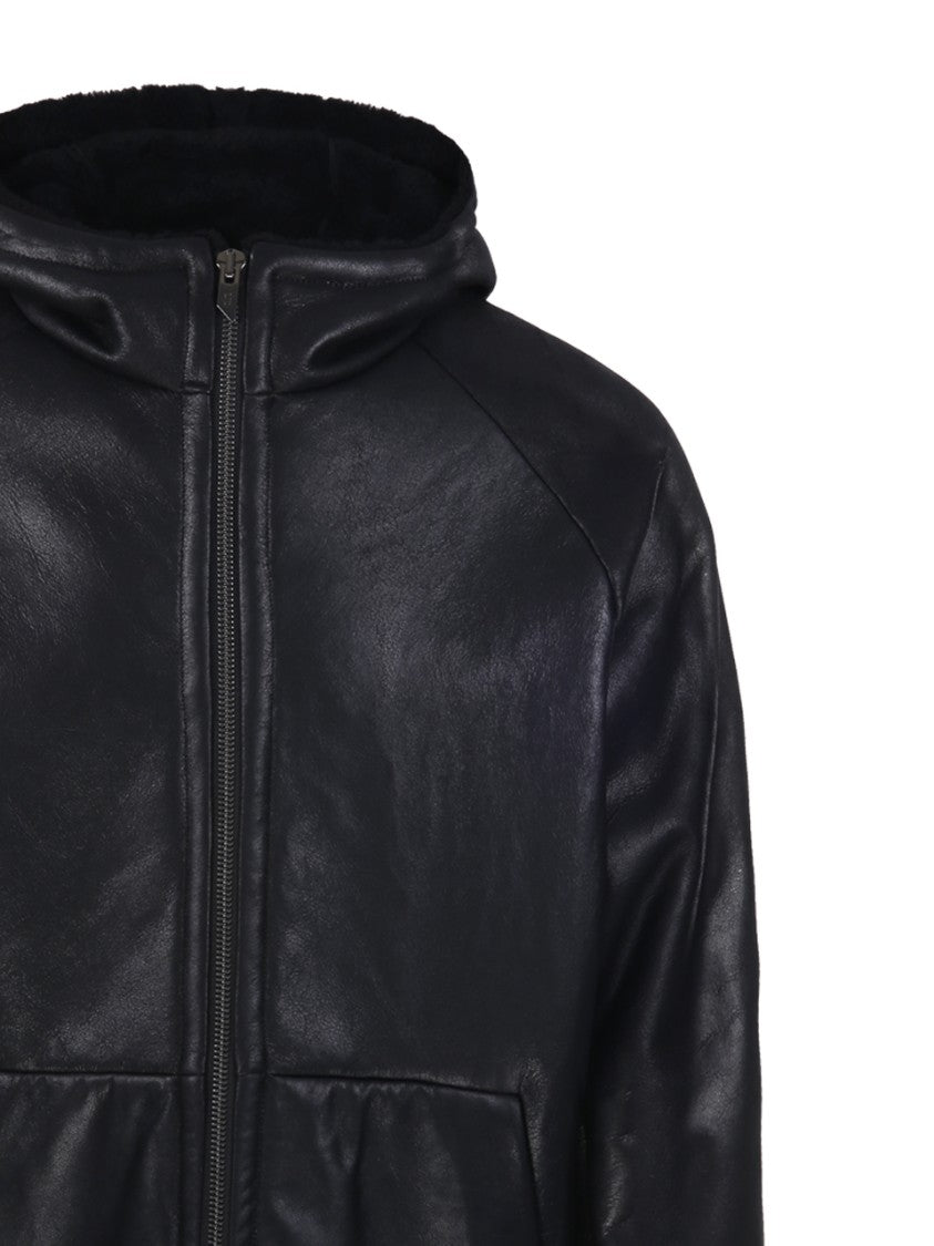 Salvatore Santoro Black Sheepskin Over Jacket